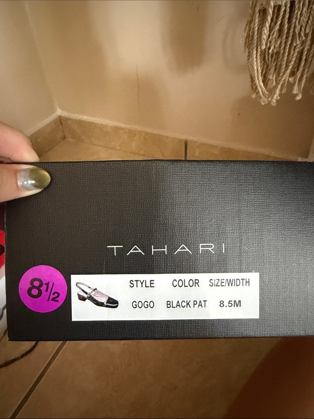 Tahari Black Patent Mary Jane Slingback Mules - Picture 3 of 3